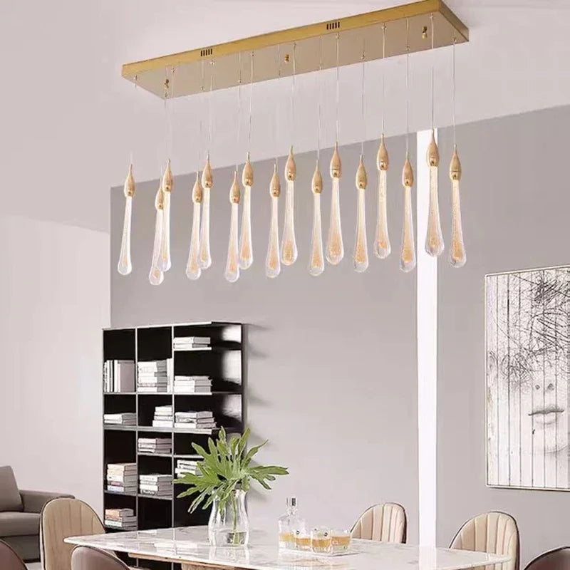 Afralia™ Luxury Gold Crystal LED Chandelier for Living Room Staircase Light Fixtures