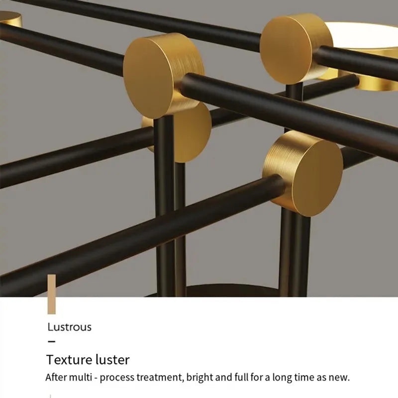 Afralia™ Gold Frame LED Ceiling Lamp - Remote Control Dimmable Chandelier