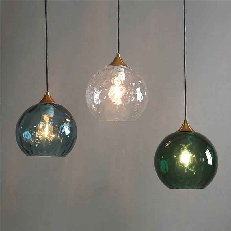 Afralia™ Glass Ball Pendant LED Chandelier for Bedroom Dining Room Kitchen