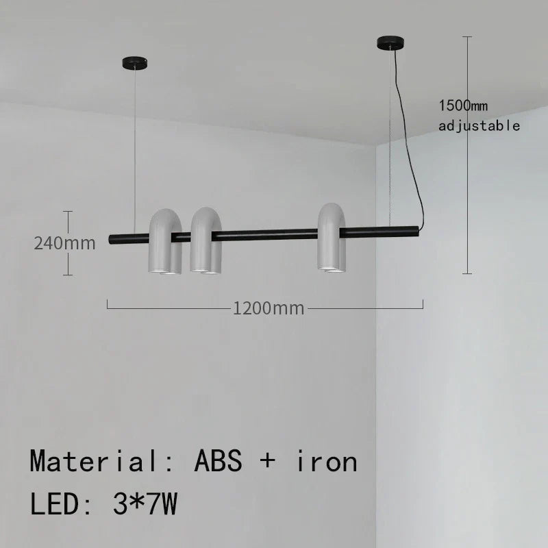 Art Deco Chandelier in Black Orange Gray Metal by Afralia™