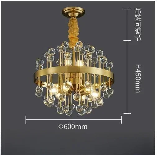 Afralia™ Luxury Glass Chandelier LED Pendant Light for Living Room, Bedroom, and Restaurant