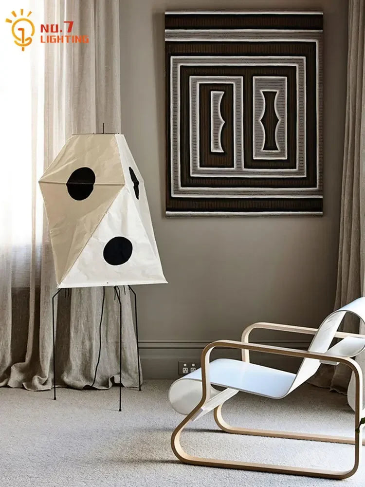 Afralia™ Akari Rice Paper Floor Light LED E27 Japanese Wabi Sabi Vintage Stand Lamp
