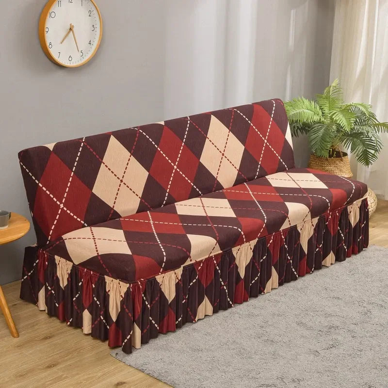 Afralia™ Elastic Armless Futon Sofa Cover Slipcovers