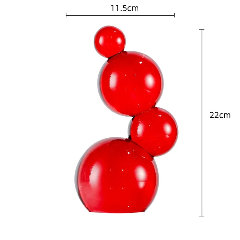 Afralia™ Crystal Bubble Decor Spheres Spliced Glass Ball Figurines Home Decor Accessories