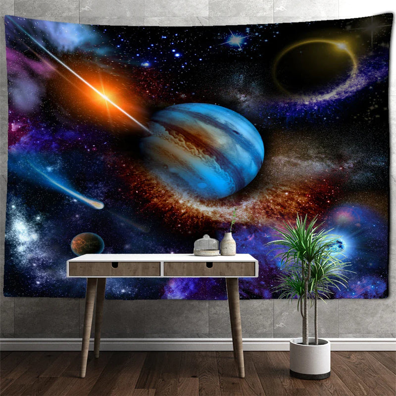 Afralia™ Astronaut Moon Tapestry Wall Hanging - Boho Hippie Living Room Decor