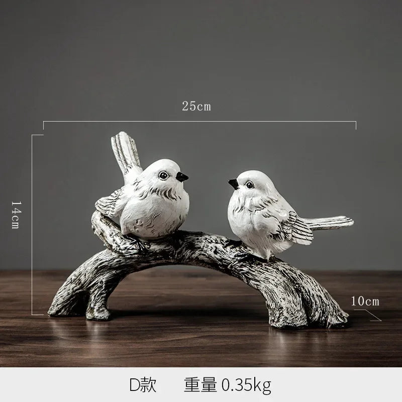 Resin Bird Ornament for Home Decor by Afralia™: Retro Living Room Figurineicon