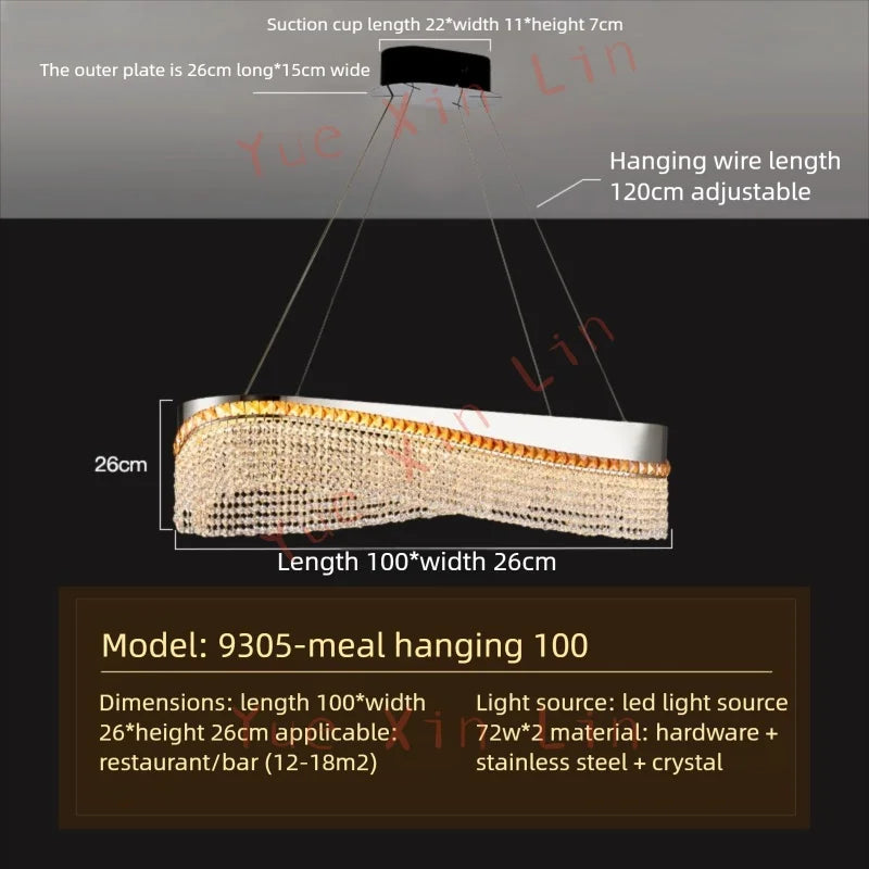 Afralia™ Nordic Crystal LED Pendant Lamp for Luxury Interior Lighting