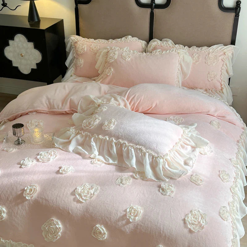 Afralia™ Princess French Flowers Bedding Set