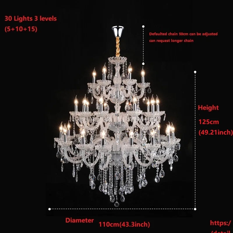 Afralia™ Crystal Chandelier Light for Luxury Living Room Bedroom Hotel Villa Lighting