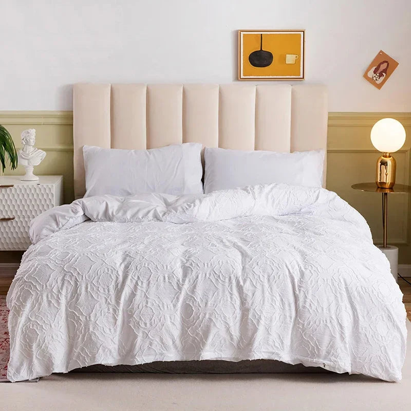 Afralia™ Nordic White Duvet Cover Set - Soft King Size Bedding Set