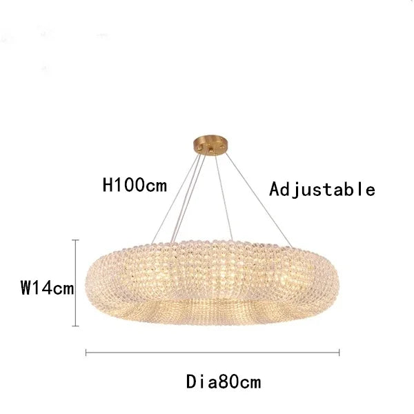 Afralia™ LED Crystal Chandelier: Luxury Lighting Fixture for Living Room, Dining Room, Bedroom, Hotel Lobby