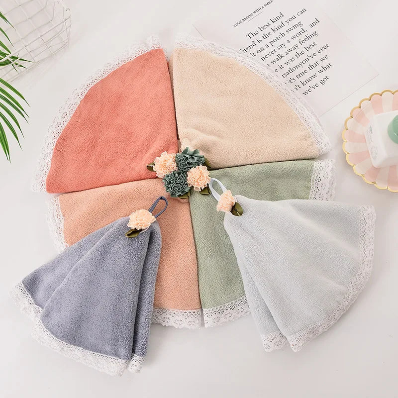 Afralia™ Lace Dress Baby Hand Towel: Soft, Absorbent, and Cute for Kitchen & Bathroom