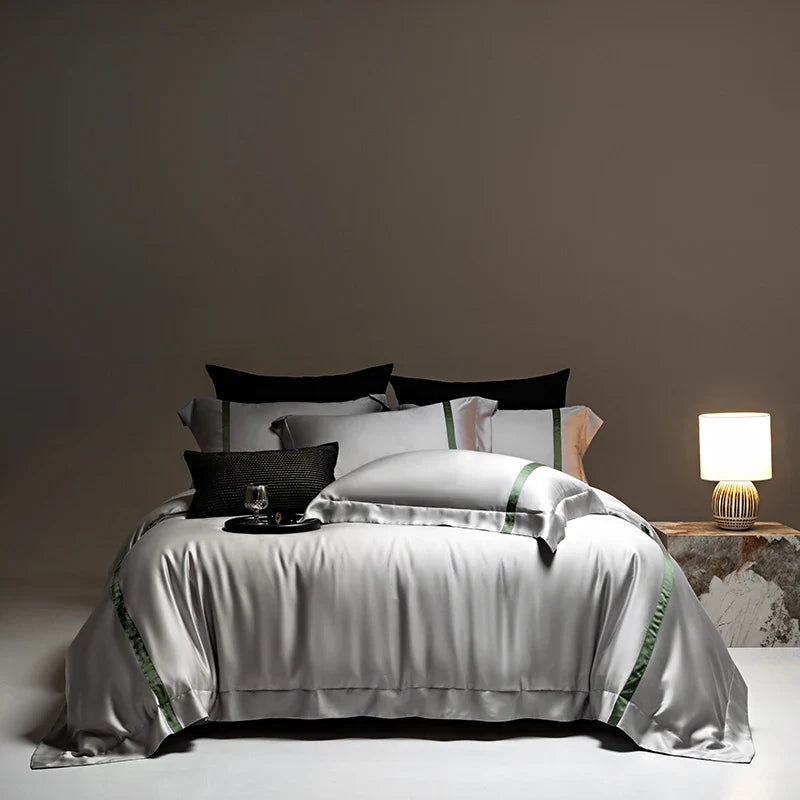 Afralia™ Luxury Eucalyptus Lyocell Bedding Set: Duvet Cover, Bed Sheet, Pillowcases