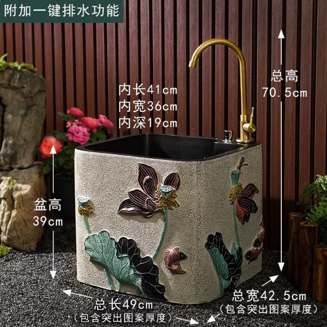 Afralia™ Outdoor Hand Washing Pool for Courtyard, Balcony, and Household Cleaning