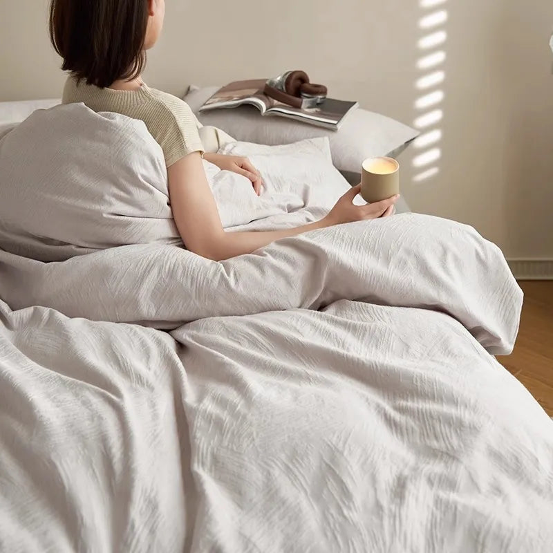 Afralia™ Luxury 100S Pure Cotton Jacquard Bedding Sets for Adults and Children