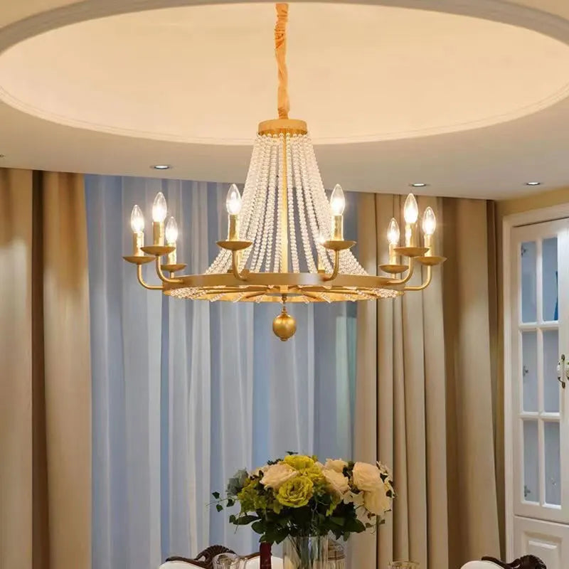 Afralia™ Country Candle Crystal Chandelier for Home Decoration