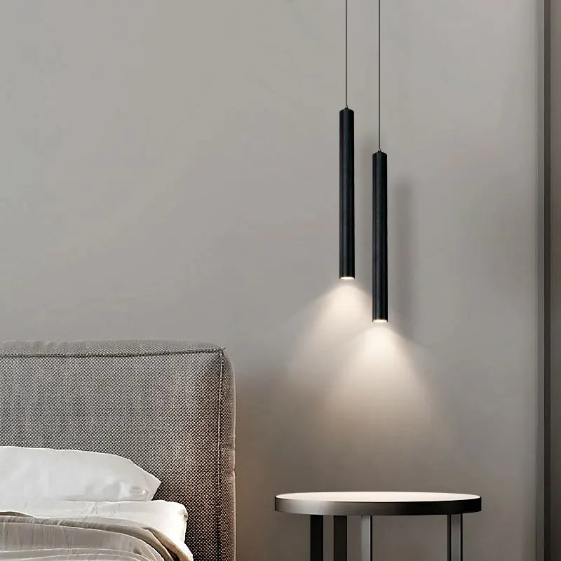 Afralia™ Modern LED Tube Pendant Light Chandelier for Bedroom & Living Room