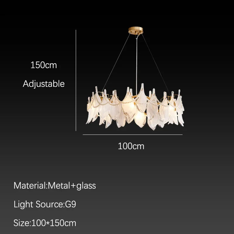 Afralia™ Cloud Mist Glass Chandelier with G9 Light Source - Luxury Home Decoration