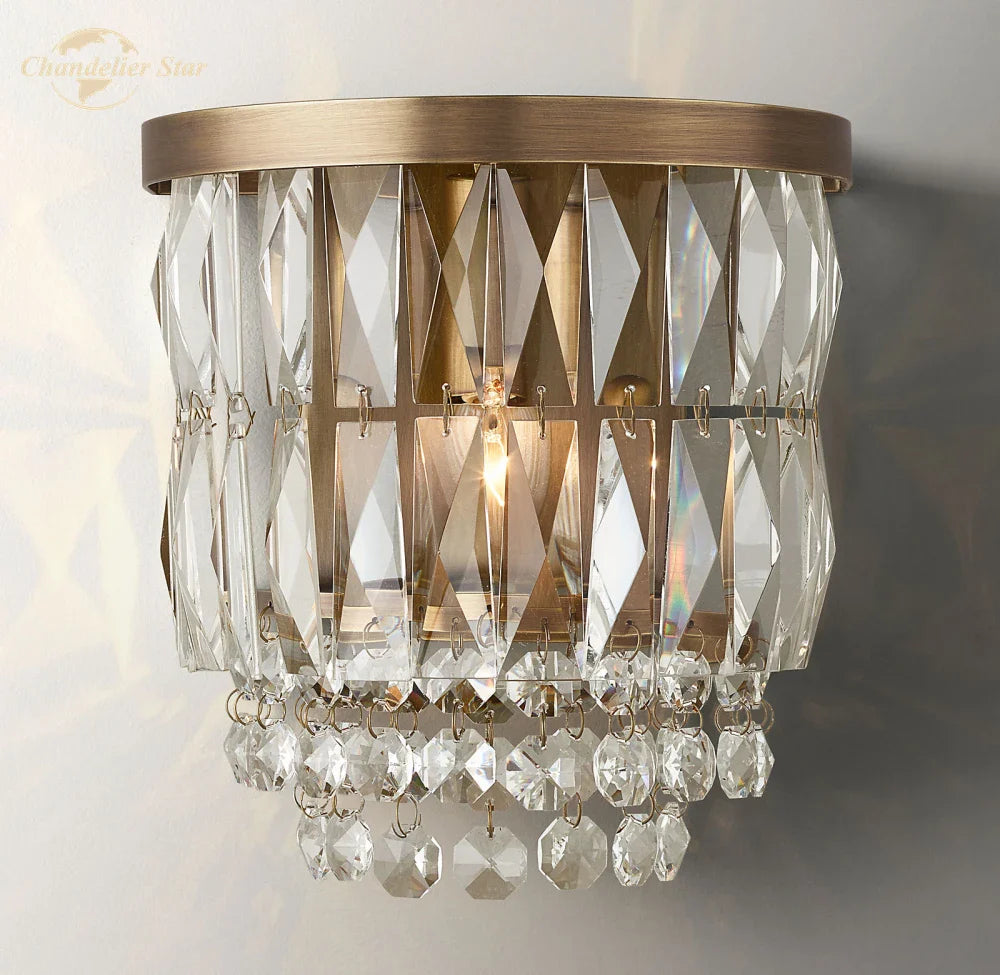 Afralia™ Crystal LED Wall Sconce Light Fixture - Portia Collection