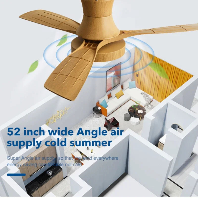 Afralia™ Low Profile Ceiling Fan Light with Black ABS Blades and Control - Indoor Use