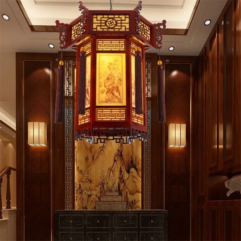 Afralia™ Bamboo Lantern Pendant Lights: Classic Chinese Beauty for Home Decor