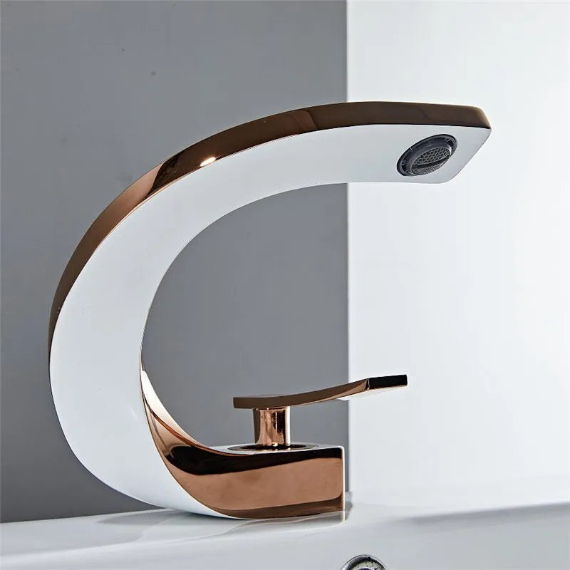 Afralia™ Brass Bathroom Basin Faucet in Elegant Rose Gold Finish