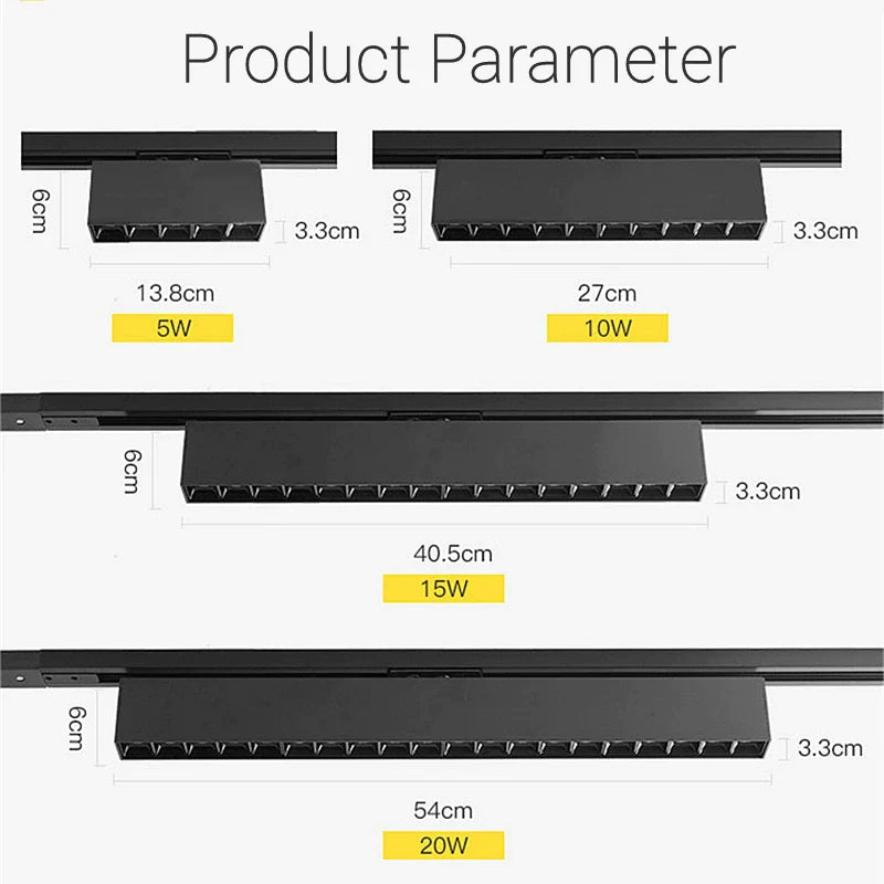 Afralia™ LED Track Light 10/20W COB Adjustable Grille Spot Lamp Linear Fill Rail Lighting