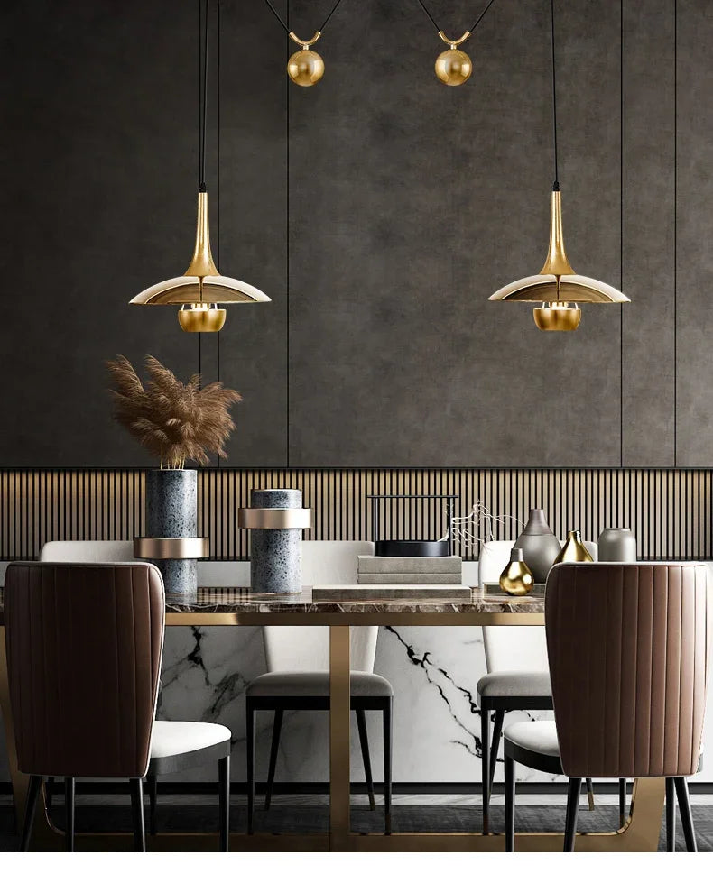 Afralia™ UFO Pendant Light: Adjustable Height, Restaurant Style, Unique Design