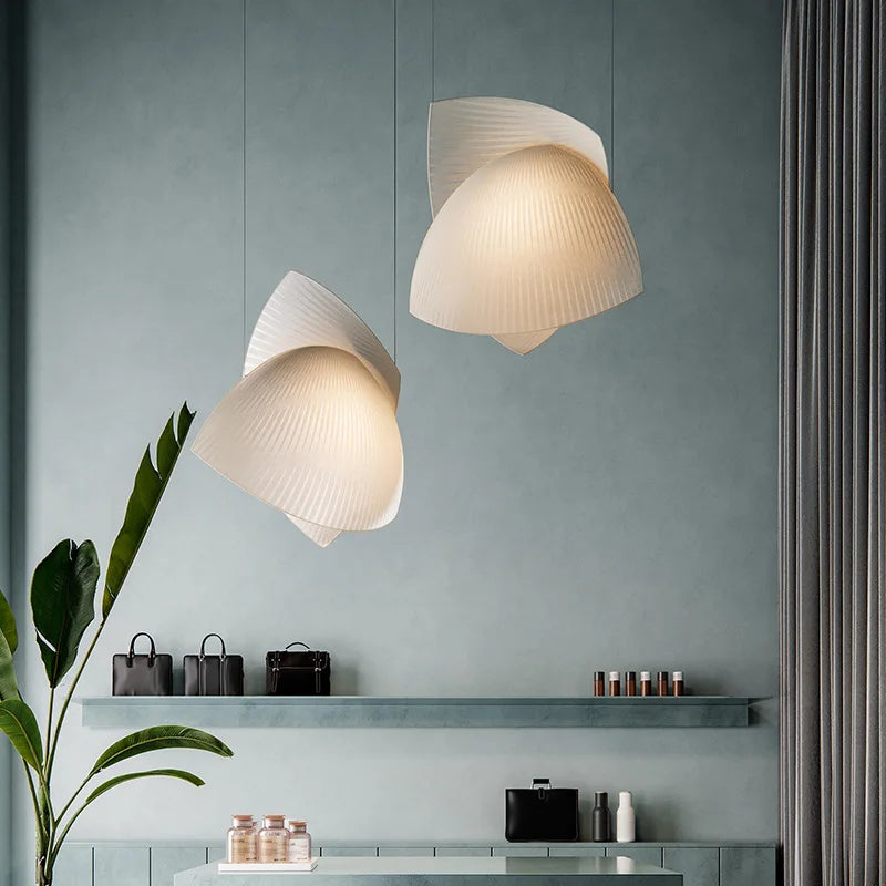 Afralia™ Wabi Sabi Shell Chandelier: Modern LED Pendant Light for Living Room, Hotel, Restaurant