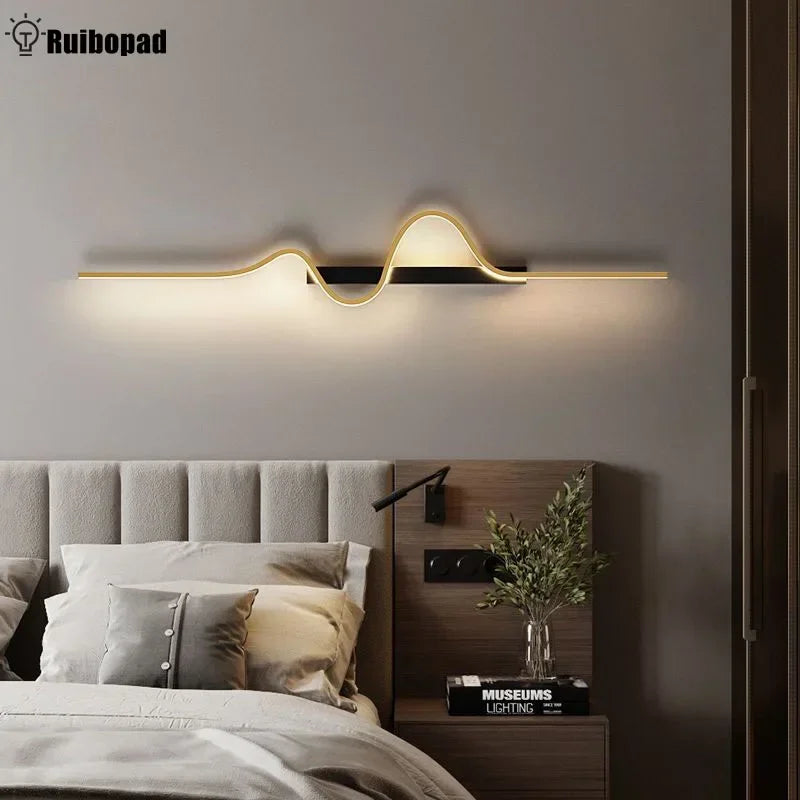 Afralia™ Modern LED Wall Lamp for Living Room Bedroom Office Interior