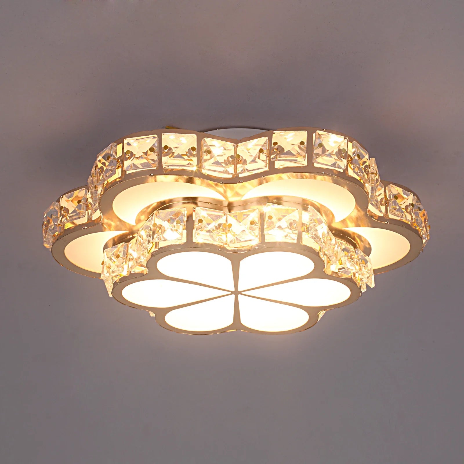 Afralia™ Crystal LED Chandelier Ceiling Lamp Modern Elegant Indoor Decor Luminaire