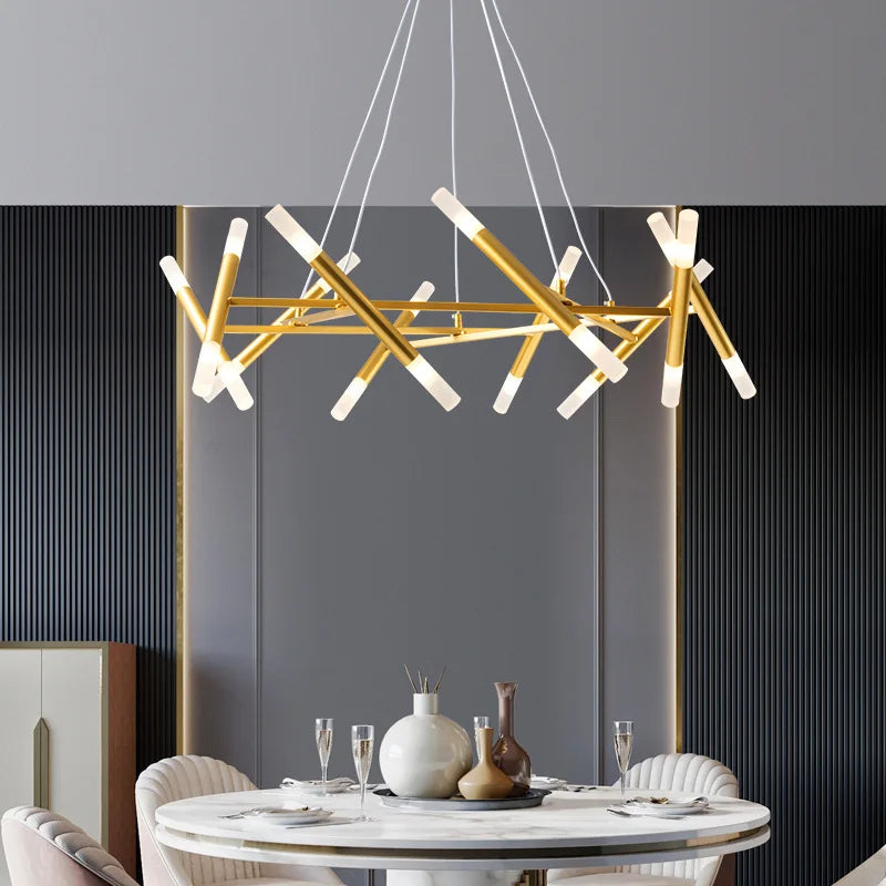 Afralia™ Modern LED Chandelier: Black Hanging Lamp for Living Room, Kitchen, Dining Table, Bedroom