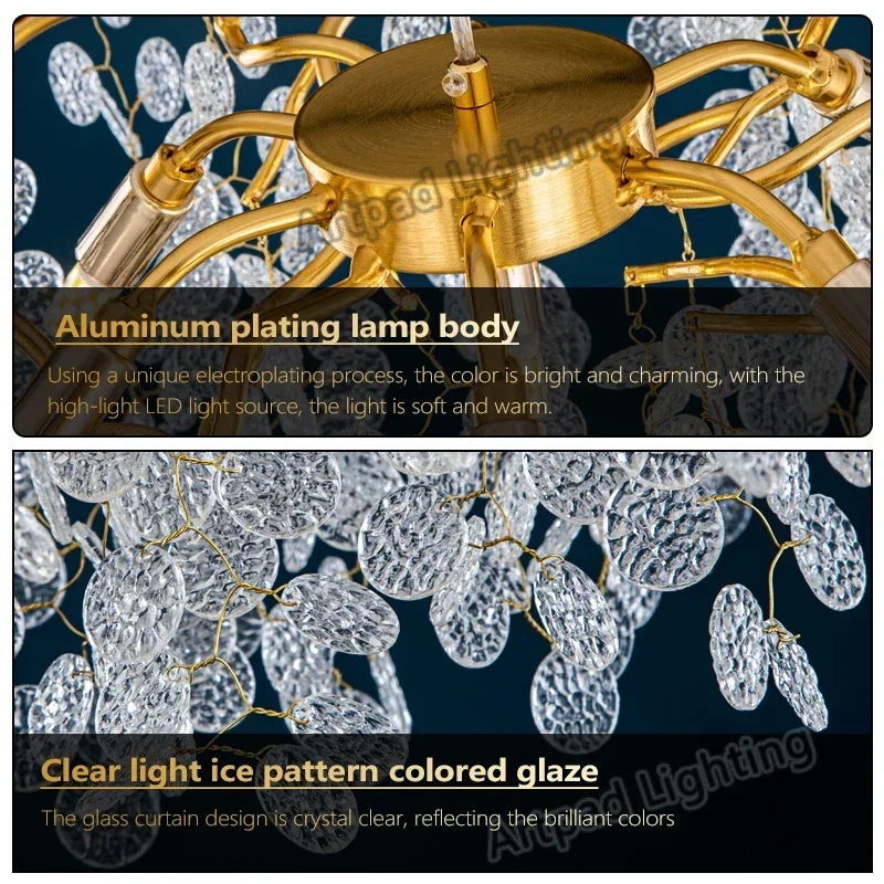 Afralia™ Money Tree Crystal Ceiling Chandelier