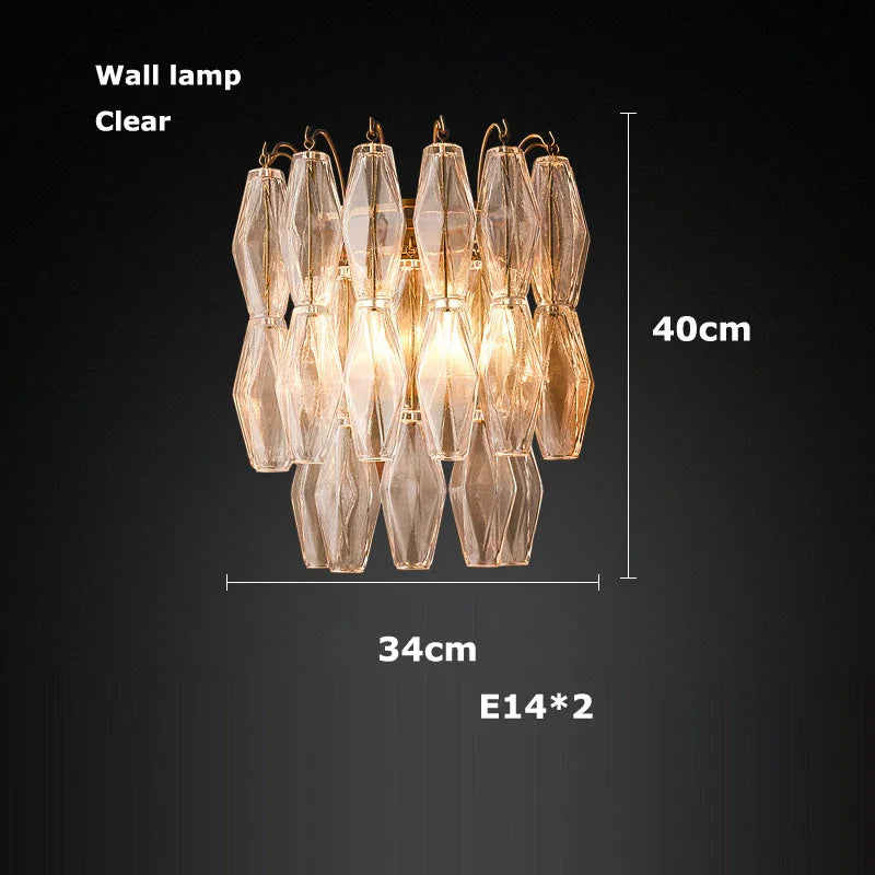 Afralia™ Pink Glass Chandelier, Dimmable Dining Room Hanging Light