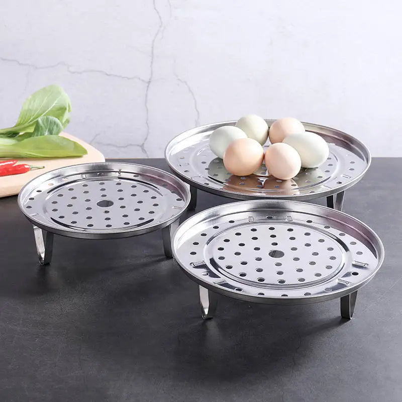 Afralia™ Stainless Steel Steamer Rack Pot Cooker Stand Tray Kitchen Cooking Gadget