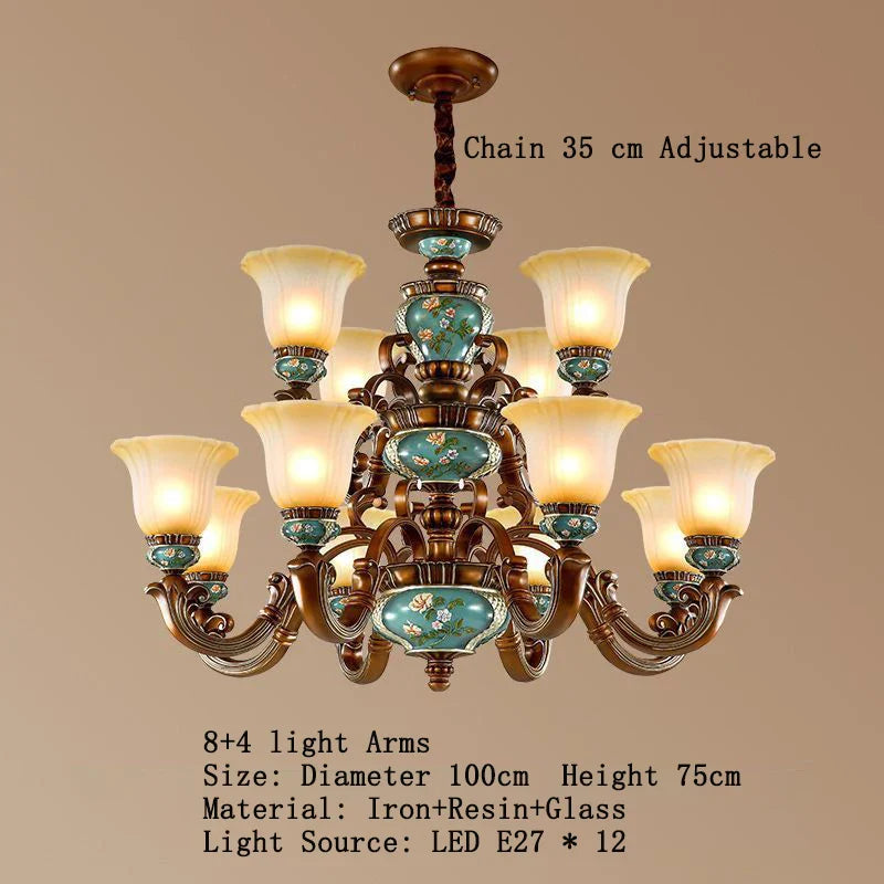 Afralia™ Classical Resin Chandelier for Luxurious Living Room, Dining Room, and Bedroom Lighting