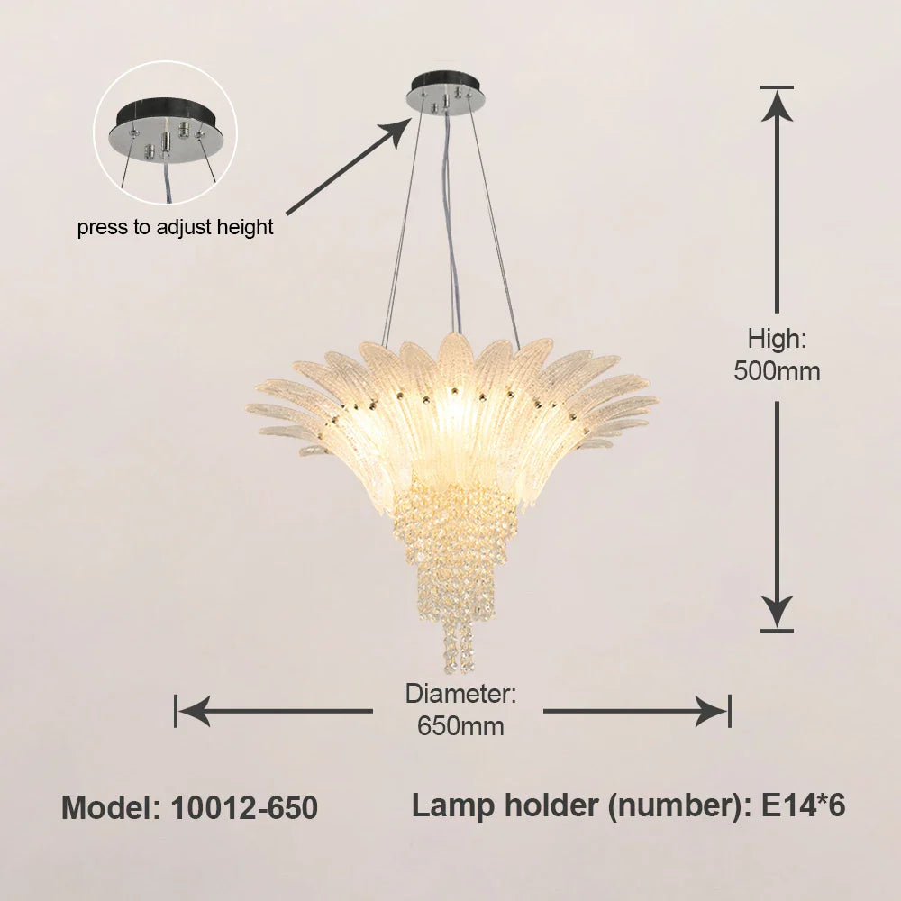 Afralia™ Glazed Gold LED Chandelier for Living Room Clubhouse Villa