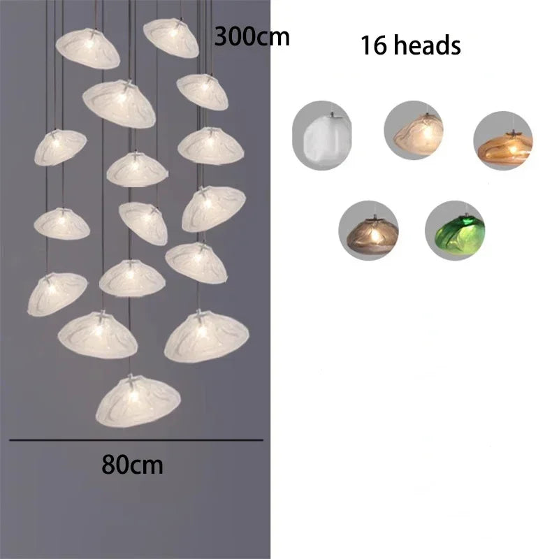 Afralia™ Crystal Chandelier Stair Pendant Lamp | Modern Living Room Lighting Fixture