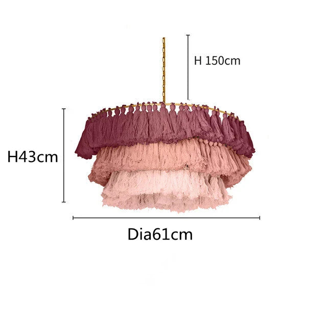 Afralia™ Fela Tassel Chandelier: Vintage Bohemian Woven Suspension Light for Designer Room