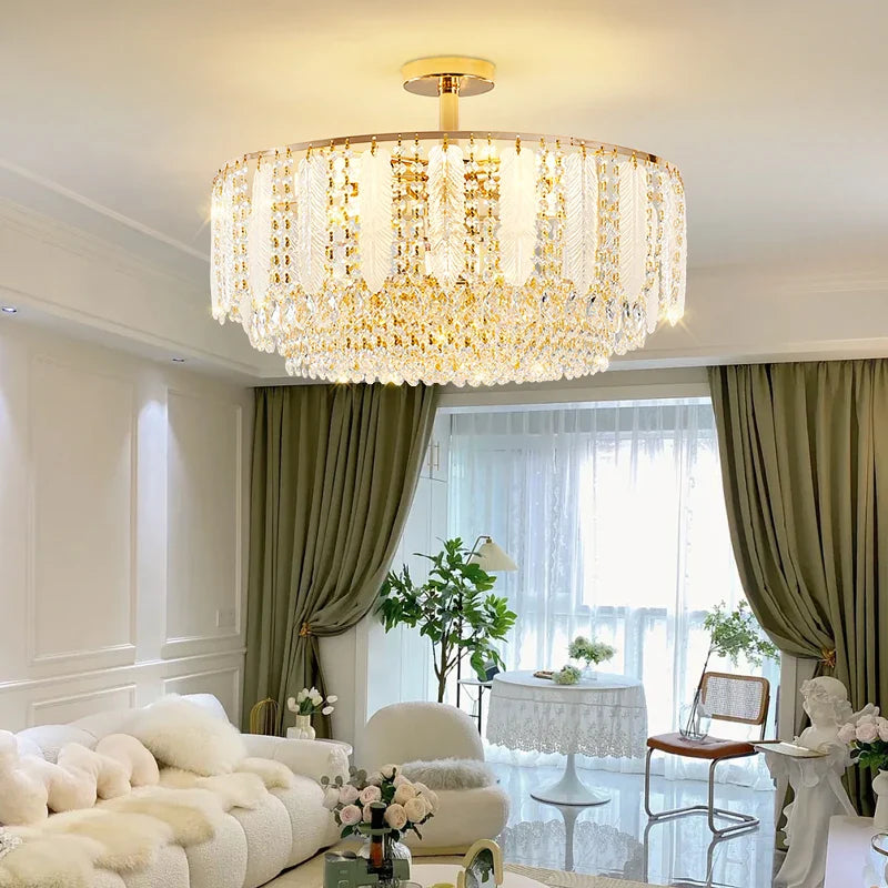 Afralia™ Crystal Chandelier Light for Elegant Home Decor