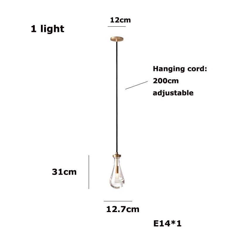 Afralia™ Waterdrop Glass Chandelier in Black Gold: Dimmable European Style for Home Decor