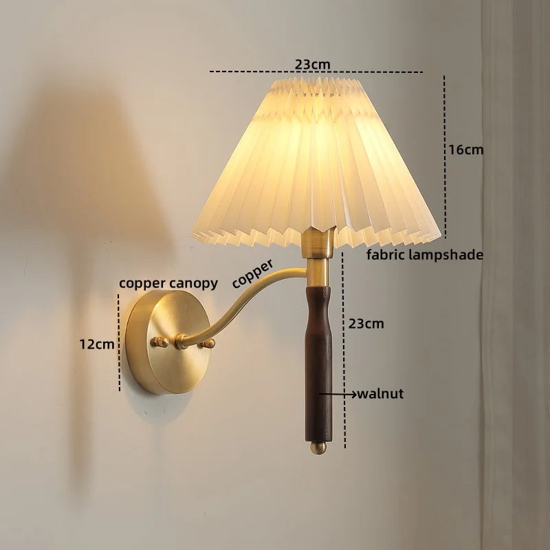 Afralia™ Copper LED Wall Sconce Pull Chain Switch Stair Light Fixtures
