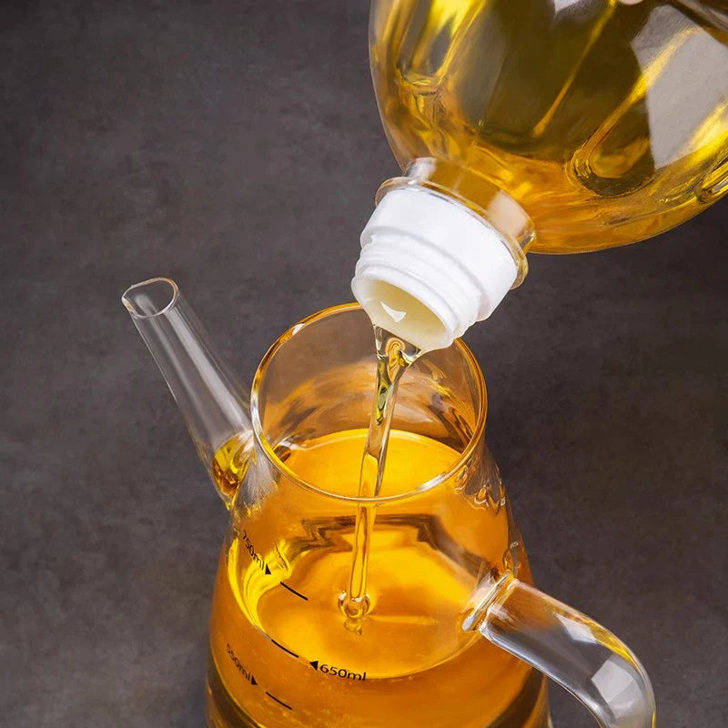 Afralia™ Glass Oil Pot High Capacity Pour Vinegar Tank Kitchen Tools