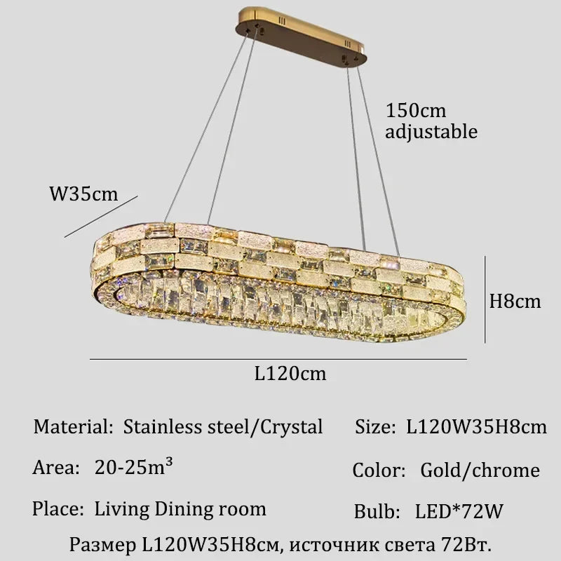 Afralia™ Crystal Chandeliers Led Lights Ceiling Lamp Suspension Chandelier Luxury Home Decor
