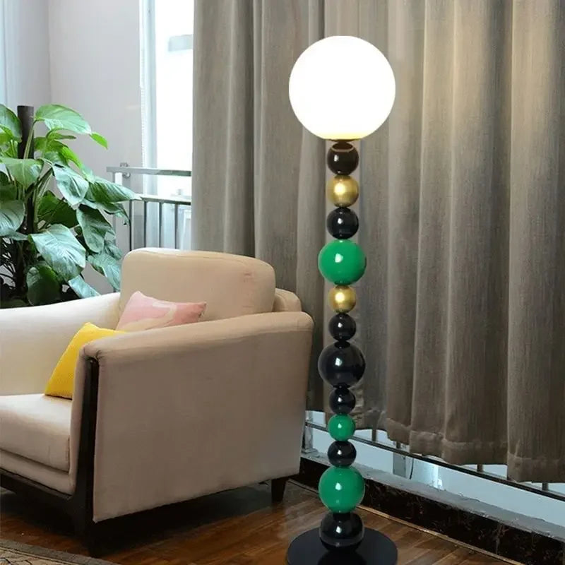 Afralia™ Colorful Glass Ball Floor Lamp Modern Designer for Living Room & Bedroom