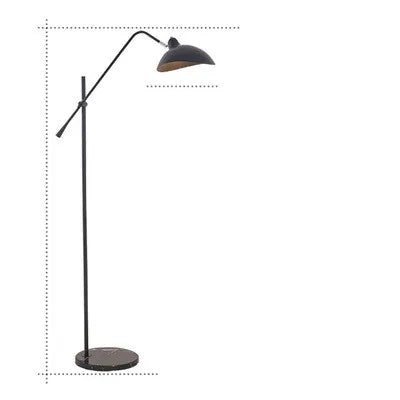 Afralia™ Nordic Adjustable Floor Lamp with Marble Base - Black