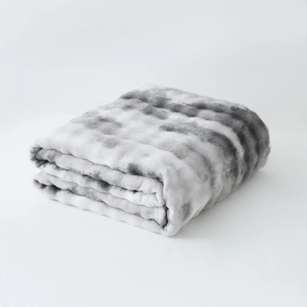 Afralia Fuzzy Faux Fur Blanket - Cozy & Soft Reversible Throw for Sofa and Bed