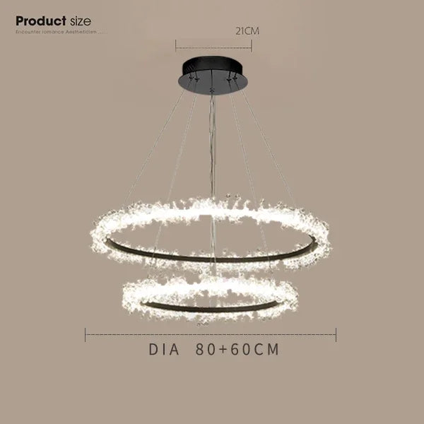 Afralia™ Gold Crystal Ring Chandelier for Living Room and Restaurant Décor