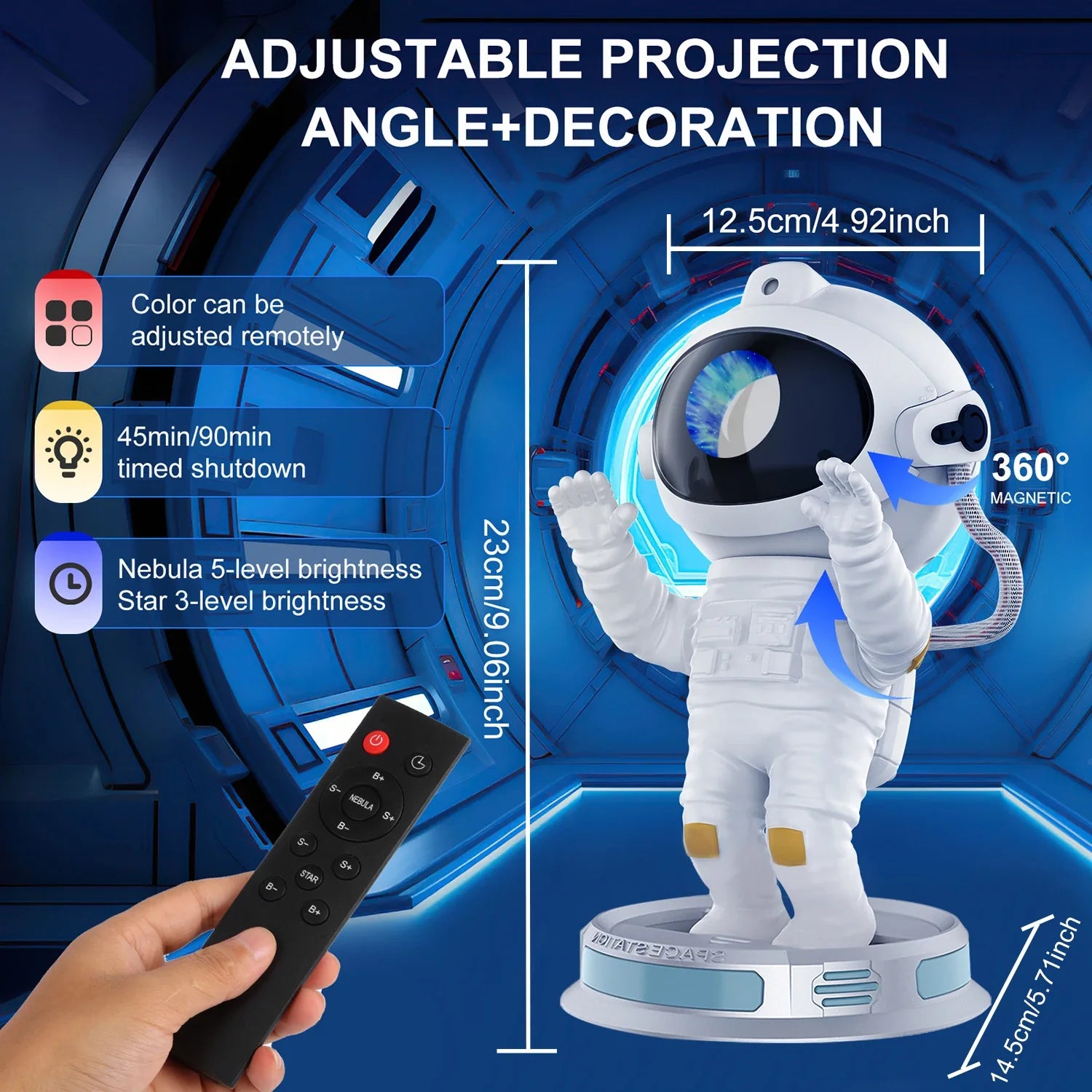 Afralia™ Galaxy Astronaut Starry Projector Night Light for Bedroom Kids Gift