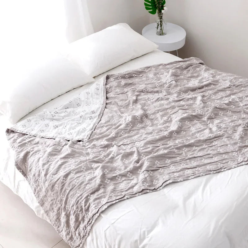 Afralia™ Cotton Summer Blanket: Soft and Airy Bedspread for Single/Double Beds